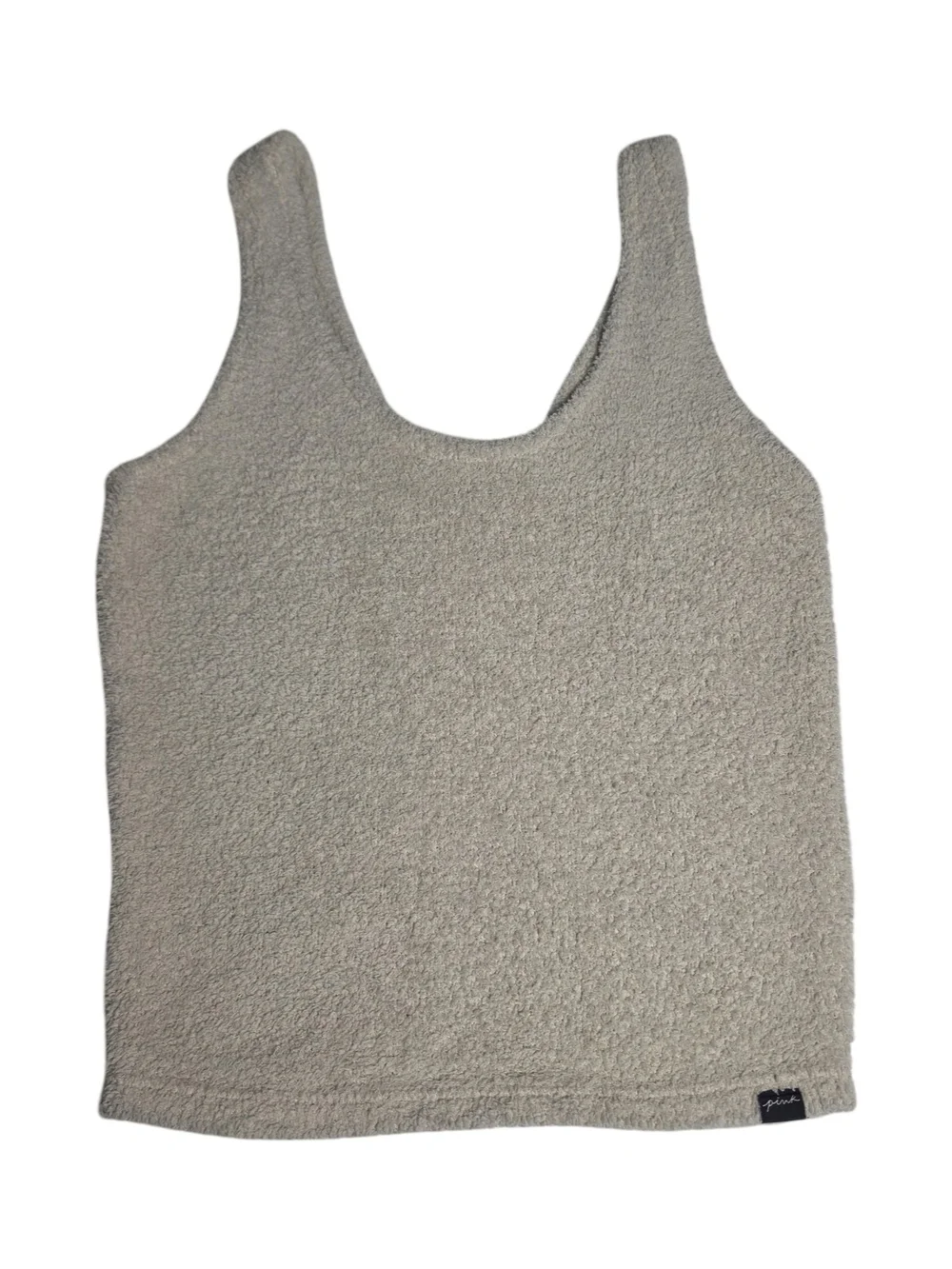 PINK Victoria's Secret Cozy Teddy Sherpa Sleep Tank Top Cream Ivory Size Small